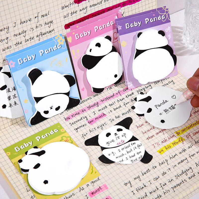 Gift Cartoon Little Panda Note Cute High Looking Paper Strong Sticky Lovely Memo PadIns Wholesale Kawai Stationery Office School