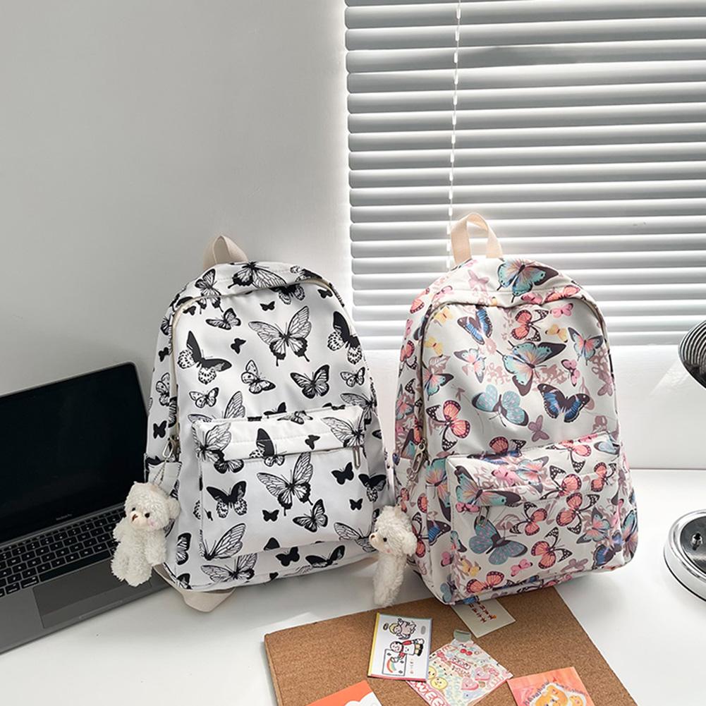 Fashion School Bags Butterfly Print Laptop Rucksack Student Shoulder Bag Large Capacity for Travel for Outdoor Camping