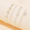 European & American Multi-Layer Crystal Chain Butterfly Anklet - Beach Style Foot Jewelry