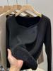 Women's 2024 Stylish Low-Neck Fleece One-Piece Winter Sweater with Velvet Lining