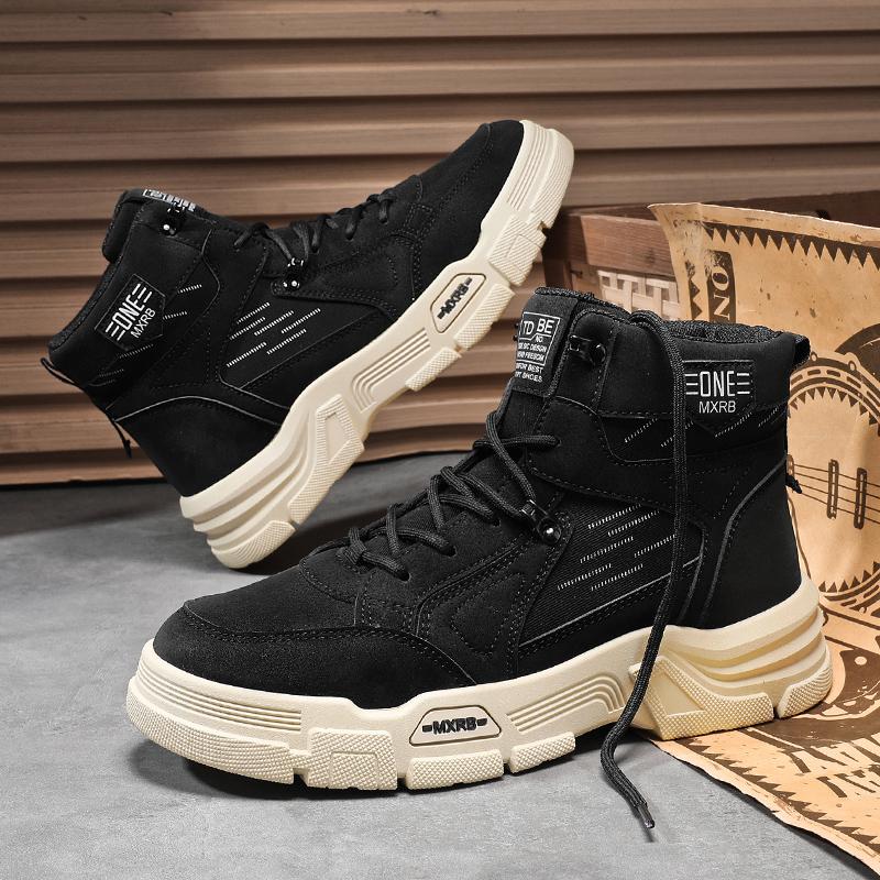 Módní zimní boty pro muže Módní pánské tenisky s vysokým svrškem Kotníkové boty Boty Dobrá kvalita Ležérní chůze Venkovní boty Tenisky Pánské