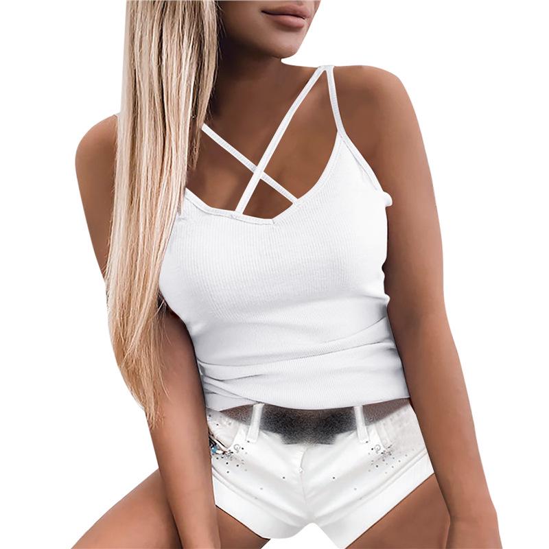 

Женский топ-майка на весну/лето - Безрукавный верхний/внутренний топ S белый