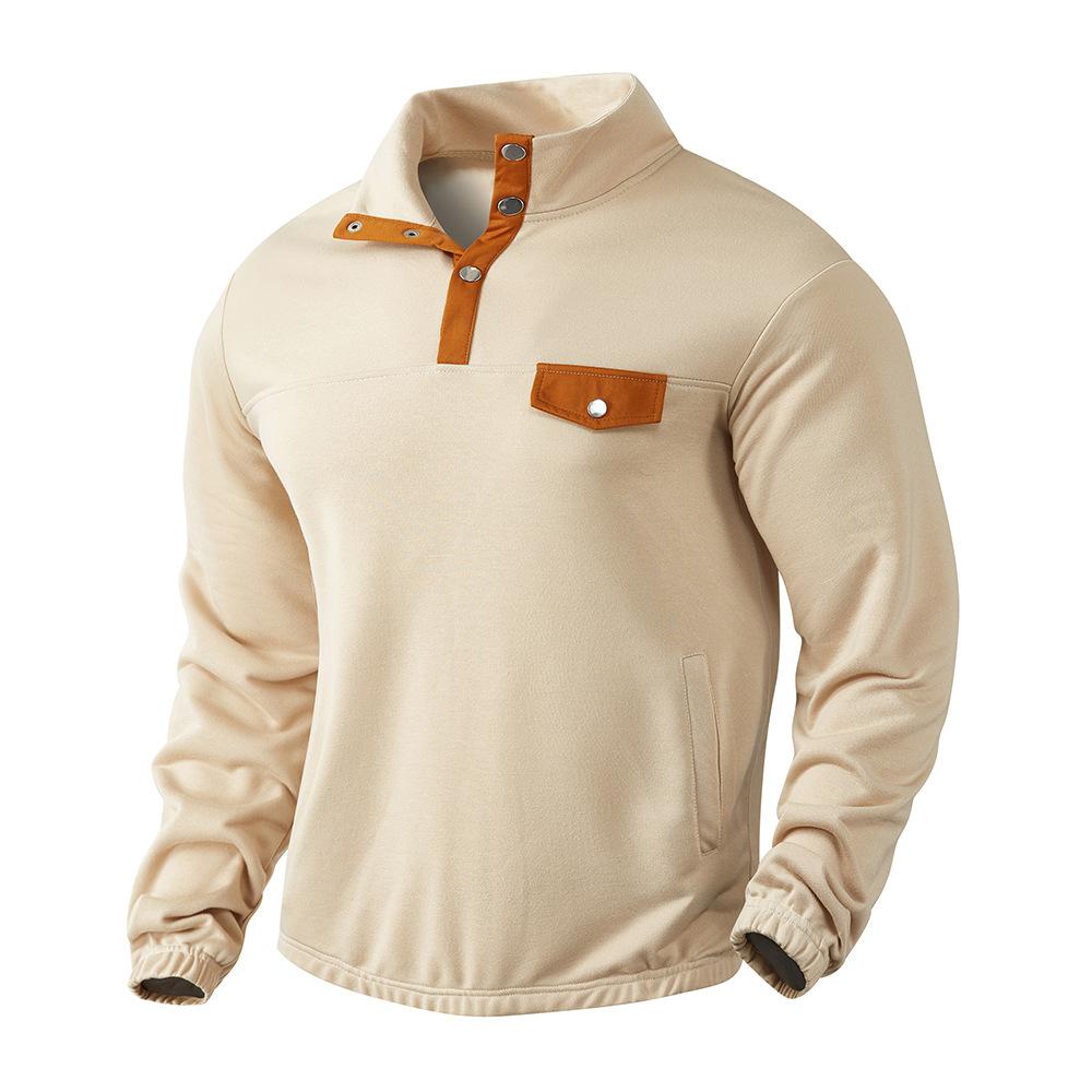 Herbst/Winter Neuankömmling Herren Outdoor Top Lässiges Color-Blocking Stehkragen Langarm Sweatshirt