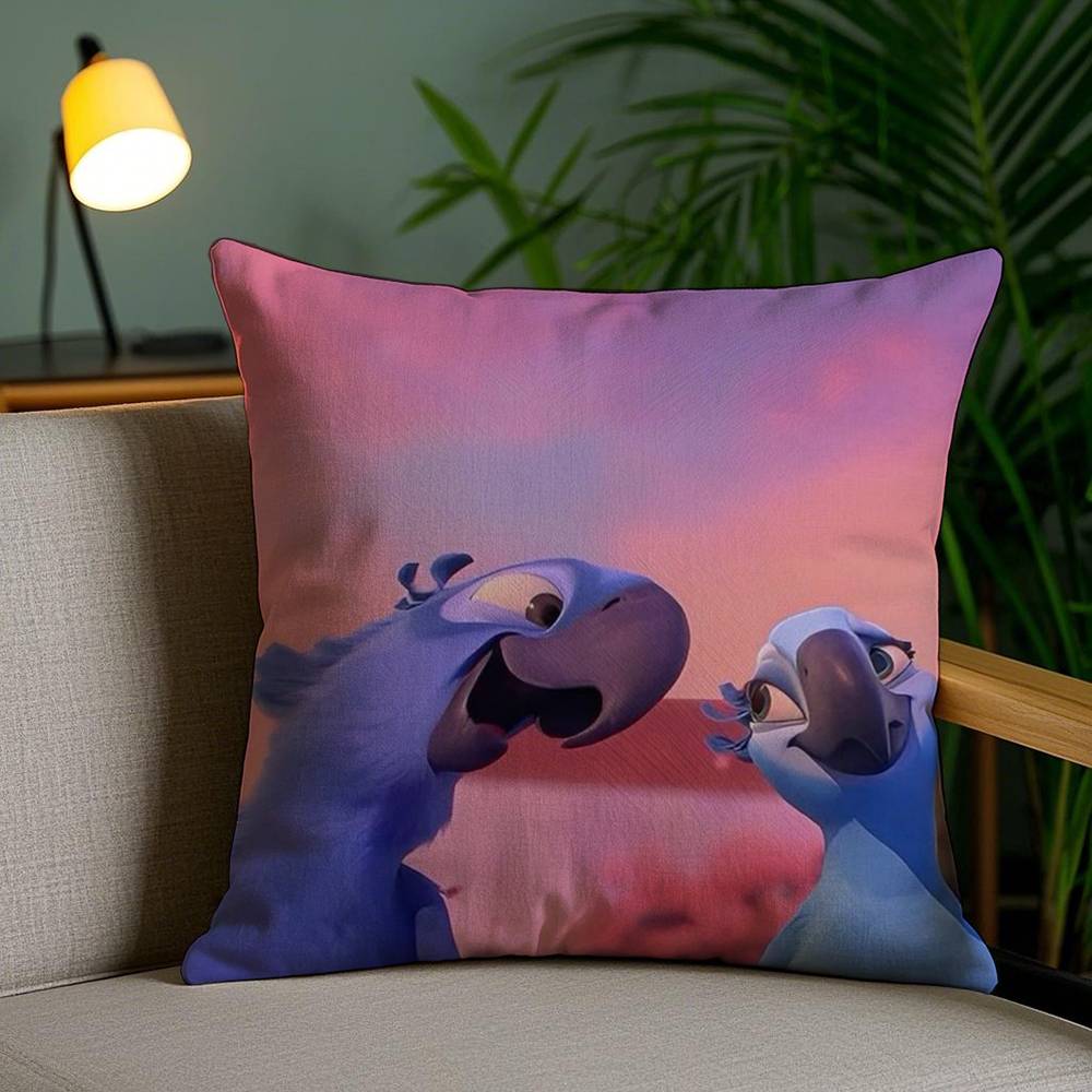 R-Rio A-Adventure Pillow Case Home Dorm Chair Back Short Plush Double-Sided Printing Office Nap Time Cushion Cover