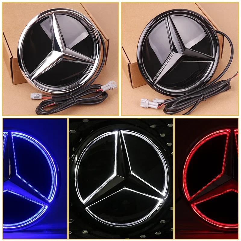 C200 E200 For Mercedes Benz Car Front Grill Logo Light mirror face LED Badge Emblem For Mercedes Benz W166 GLS350 AMG/GLS63 X20