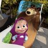Cartoon M-Masha n the B-Bear-S Towel Sports Quick Dry Travel Camping Gear Sandproof Soft Light Large Beach Towel