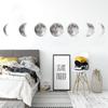 Natural Color Moon Phase Wall Stickers, Celestial Space Theme Wall Art for Study Room, Bedroom and Living Room Decor