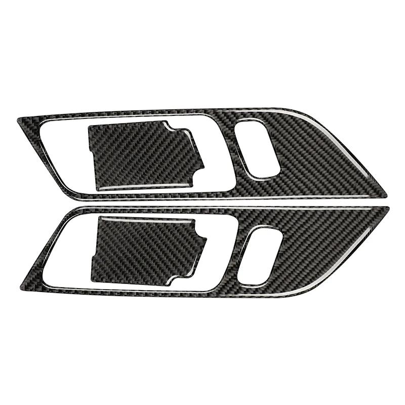 For Ford Mustang GT 2015 - 2025 Carbon Fiber Styling Interior Stickers Car Door Handle Frame Decoration Stickers Trim Cover