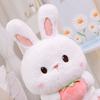 Kawaii Rabbit Plush Pillow Cartoon Bunny Hold Carrot Strawberry Dolls Stuffed Soft Pillow Animal Cushion Birthday Christmas Gift
