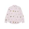 FW21 Garfield Cartoon Embroidery Long Sleeve Shirt Unisex Tops Pink P21SHT001