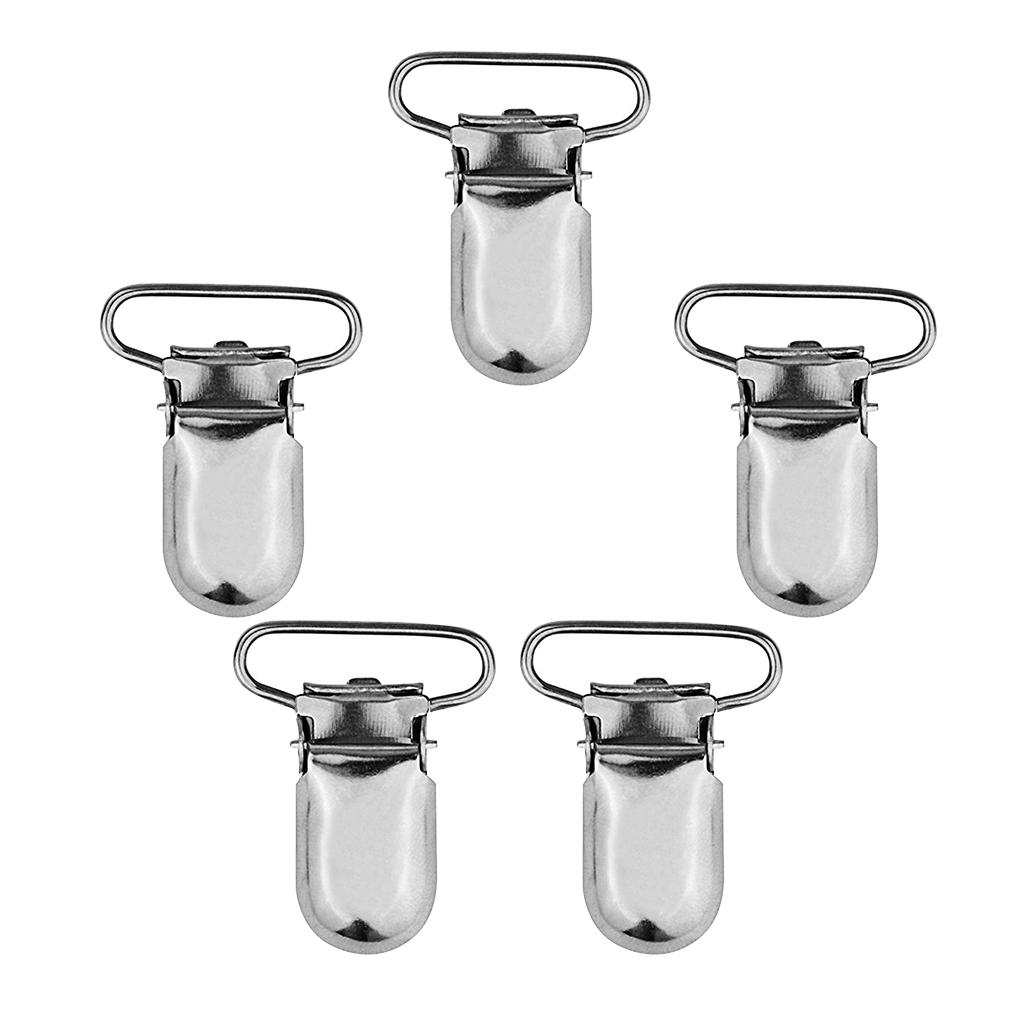 Heavy Duty Metal Clips Great For Suspenders, Pacifiers, DIY Craft - 5 Pieces