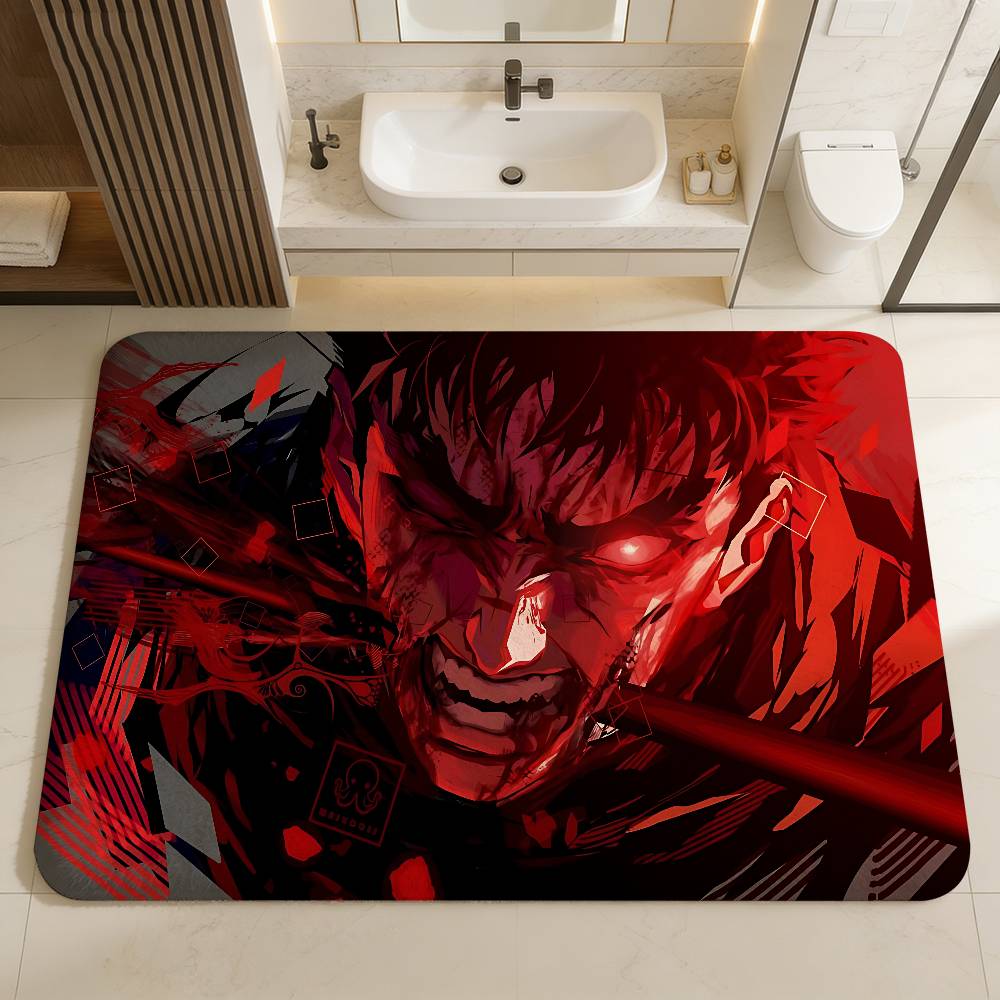 Berserk Guts Hot Anime Entrance Door Mat Nordic Style Bedroom Living Room Doormat Home Balcony Anti-Slip Modern Home Decor