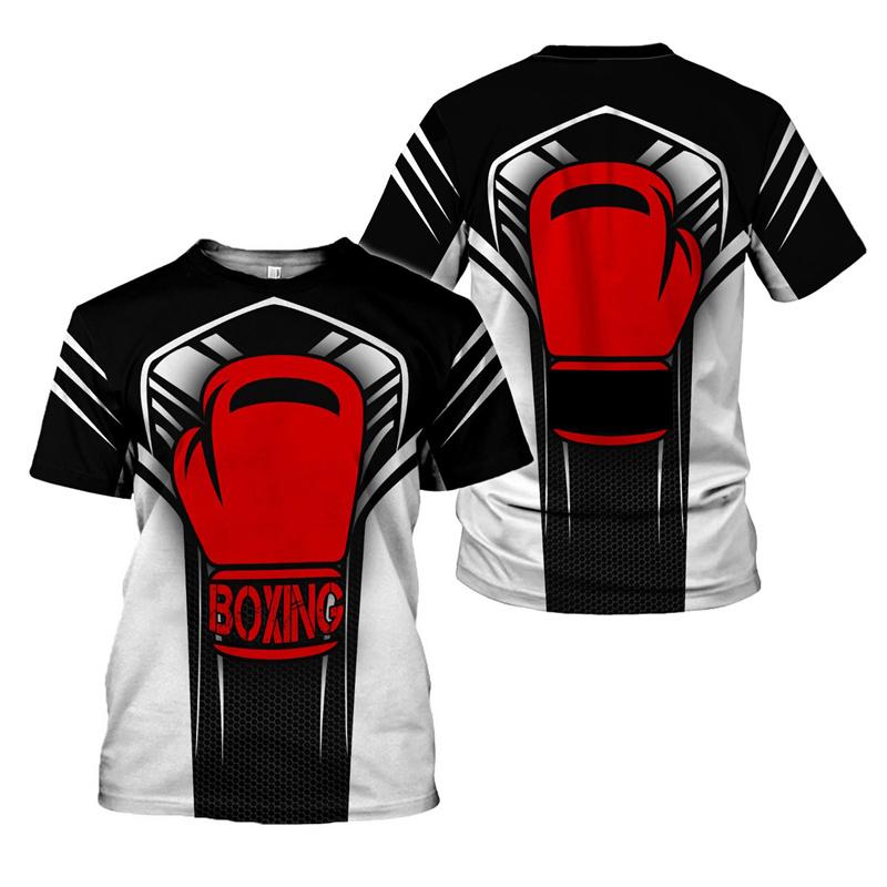 Moda 3d Impresso Boxe T Camisa Das Mulheres Dos Homens Legal Esportes Boxe Camiseta Solta Manga Curta Topos Tripulação Pescoço Oversized Camiseta