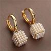 Luxury CZ Imitation Pearl Earrings for Women Gold Color Temperament Elegant Lady Drop Earrings Wedding Party Jewelry