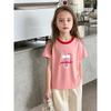 27Home Export Children's Clothing Kids' Pure Cotton Short-Sleeve T-Shirt for Girls Summer New Style Baby Clothes Cartoon Print Trendy