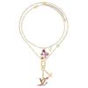 Louis Vuitton Lv X Takashi Murakami Superflat Collaboration Monogram Floral Pendant Necklace Women Necklace Gold M02499