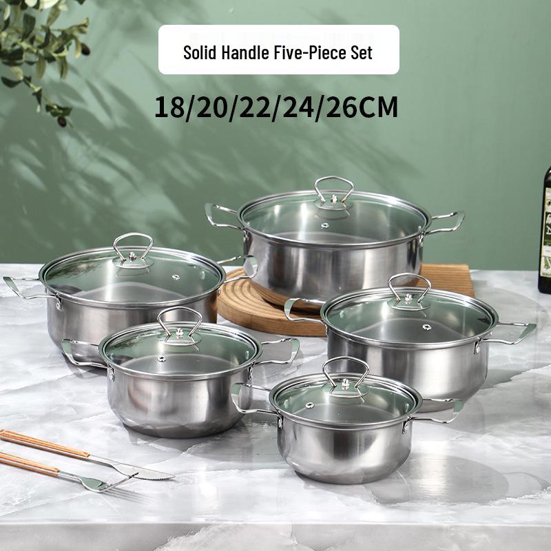 Gold Stainless Steel 10-Piece Cookware Set: Multi-Purpose Stockpot & Saucepan Gift Set