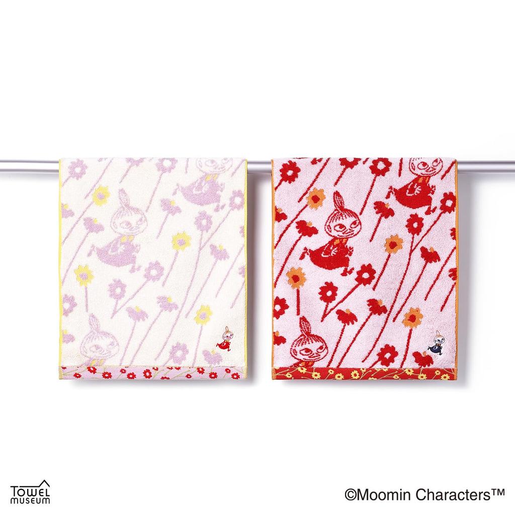 MOOMIN Happy Little My Face Little My Flower Fluffy 34 x 80cm Towel, Purple, Design, Cotton, No-Twist Yarn, 47-0402150, Approx.