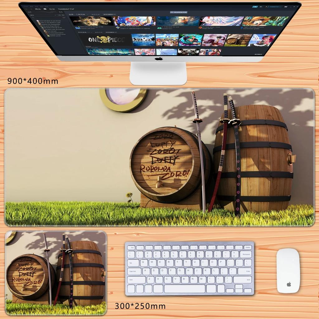 Oversized Chłopcy Anime Roronoa Zoro Dwuwymiarowy Duży Rozmiar Podkładka pod Klawiaturę do Gier Biurowa Podkładka pod Mysz Wysoka Rozdzielczość Anime ONE PIECE Skórzana Podkładka pod Mysz