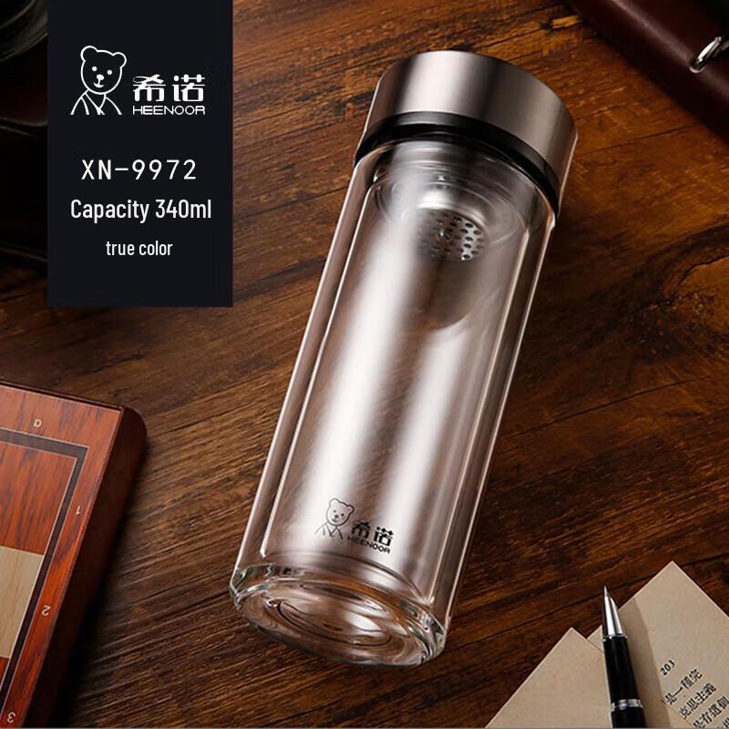 HEENOOR Transparent Double-Layer Glass Cup