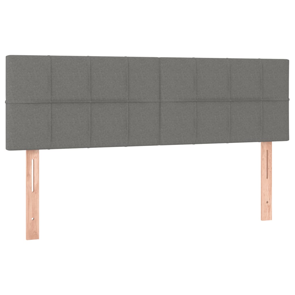 Vidaxl Łóżko Kontynentalne Z Materacem, Ciemnoszara Tkanina 140X200 Cm