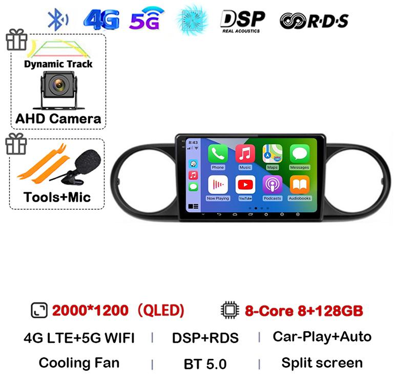 Android 14 Carplay Auto For Toyota Corolla Rumion Tacoma Car Radio Multimedia Navigation GPS BT Video Player Stereo Autoradio 4G