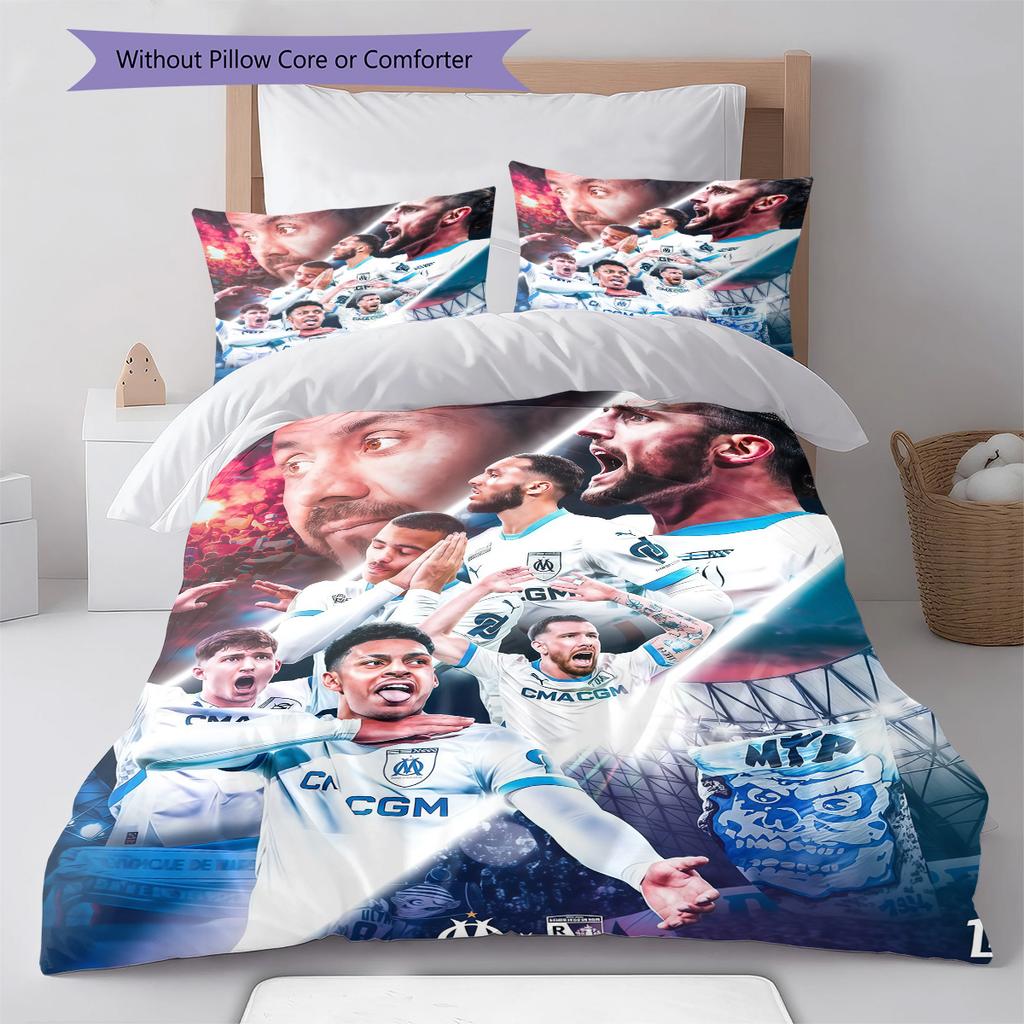 Marseille Pattern Bedding Quilt Set Quilt Cover Pillowcase Home Decoration Birthday Gift (1 * duvet cover + 2 * pillowcase, without core)