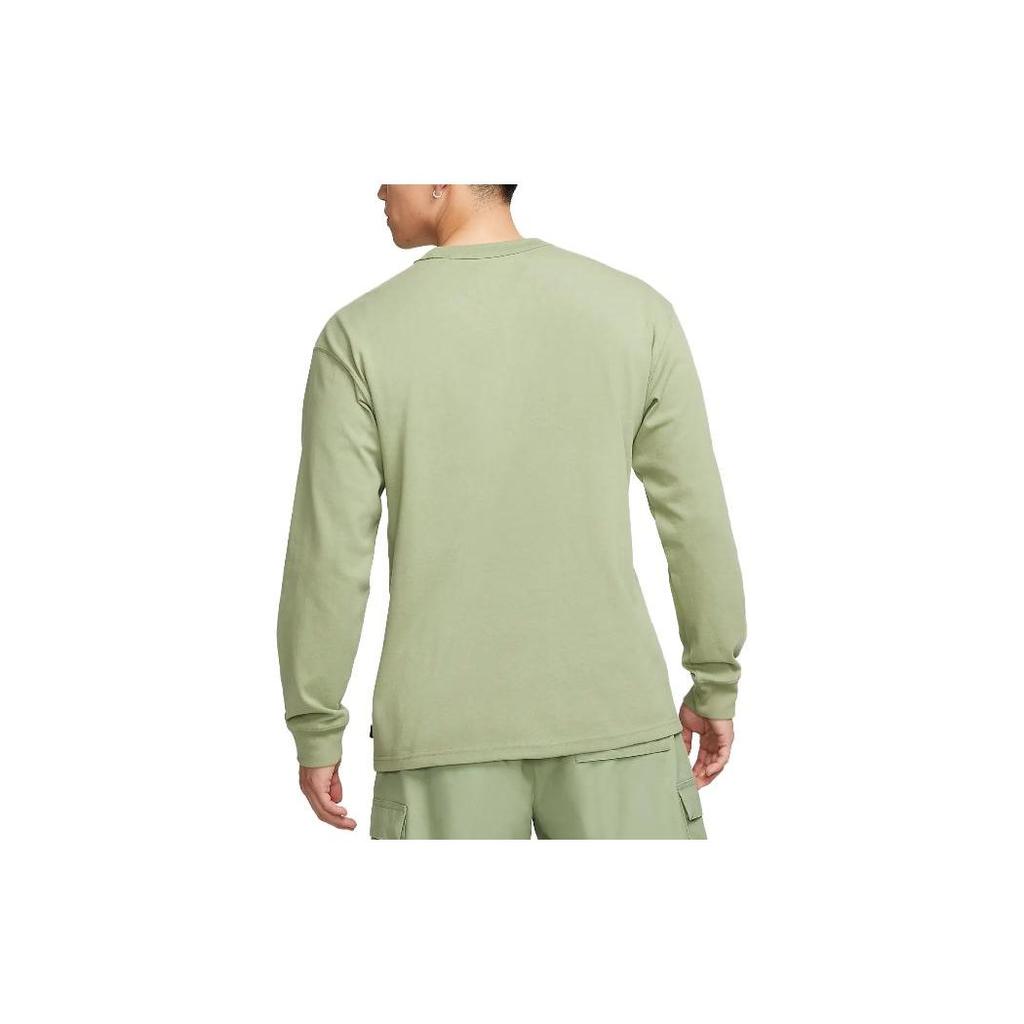 Nike Sportbekleidung Premium Essentials Einfarbiges Rundhals Langarm T-Shirt Herren Oberteile Grün DO7391-386