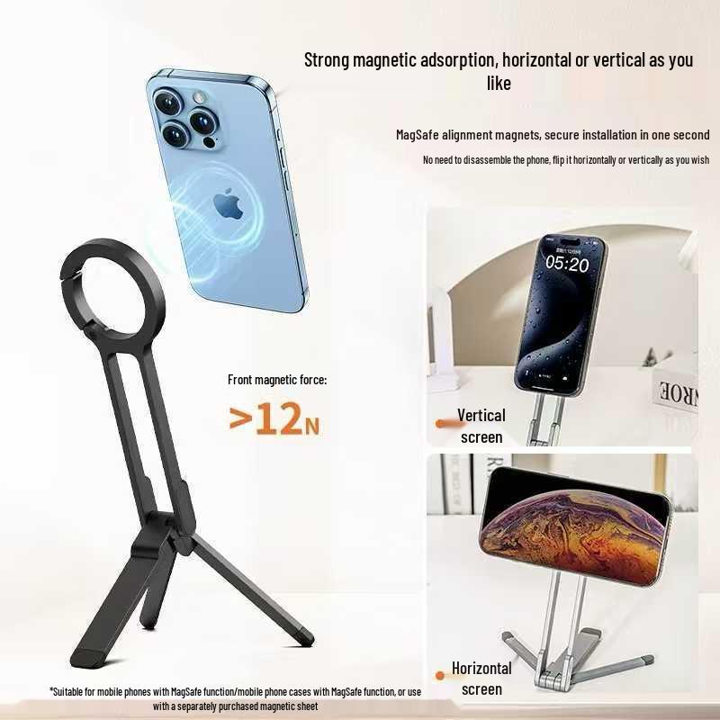 Magnetic Phone Holder & Foldable Tripod for Photography and Live Streaming
