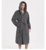 Large Cotton Velvet Jacquard Hooded Men's Nightgown - European & American Style, Thickened for Autumn/Winter, Unisex.