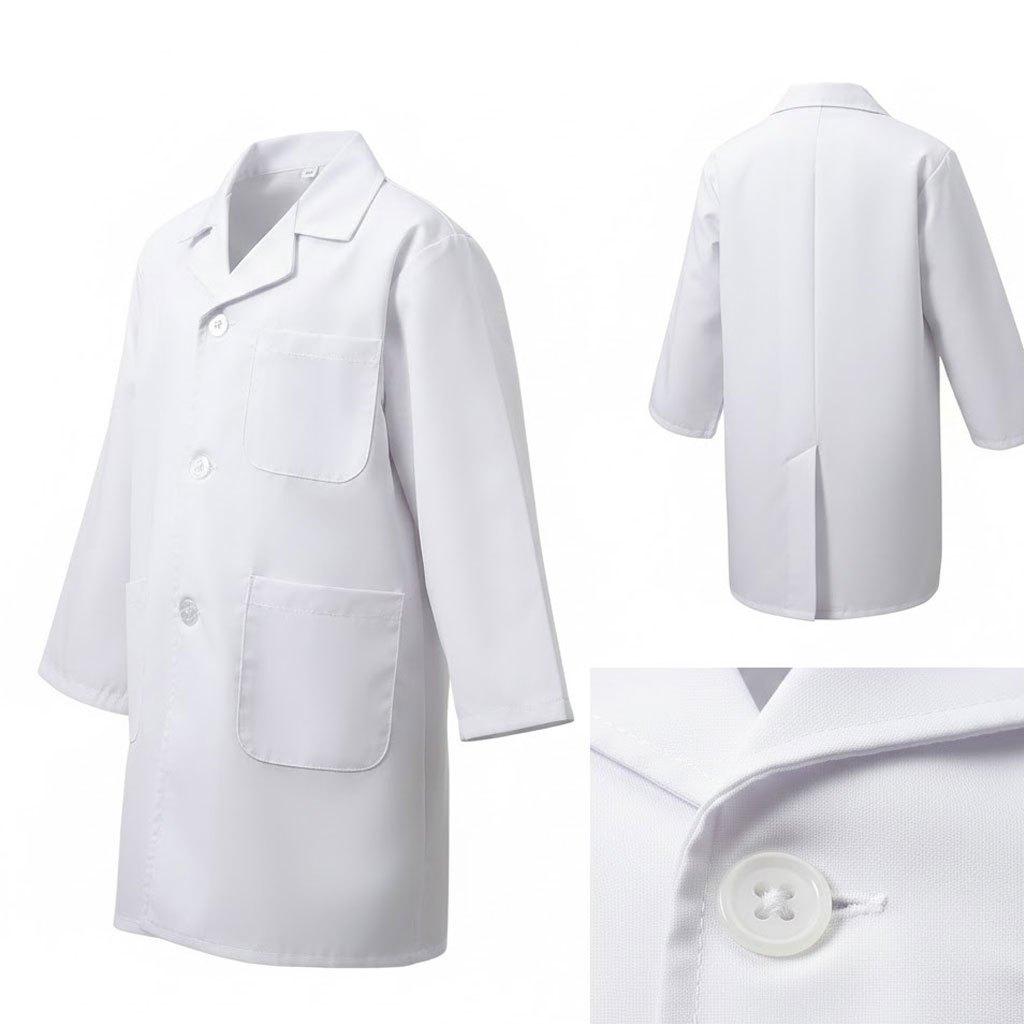 Kids Lab Coat White Doctor Costume Children Science Experiment Outfit Kindergarten Primary School Role Play Uniform