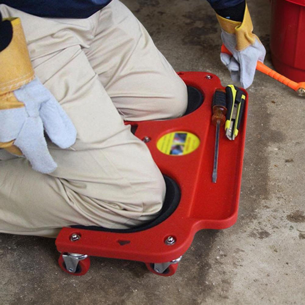 Rolling Knee Cart with 5 Swivel Castors Rolling Knee Dolly ABS High Impact Frame Roll-Up Knee Pads for Auto Repair Protect Knees