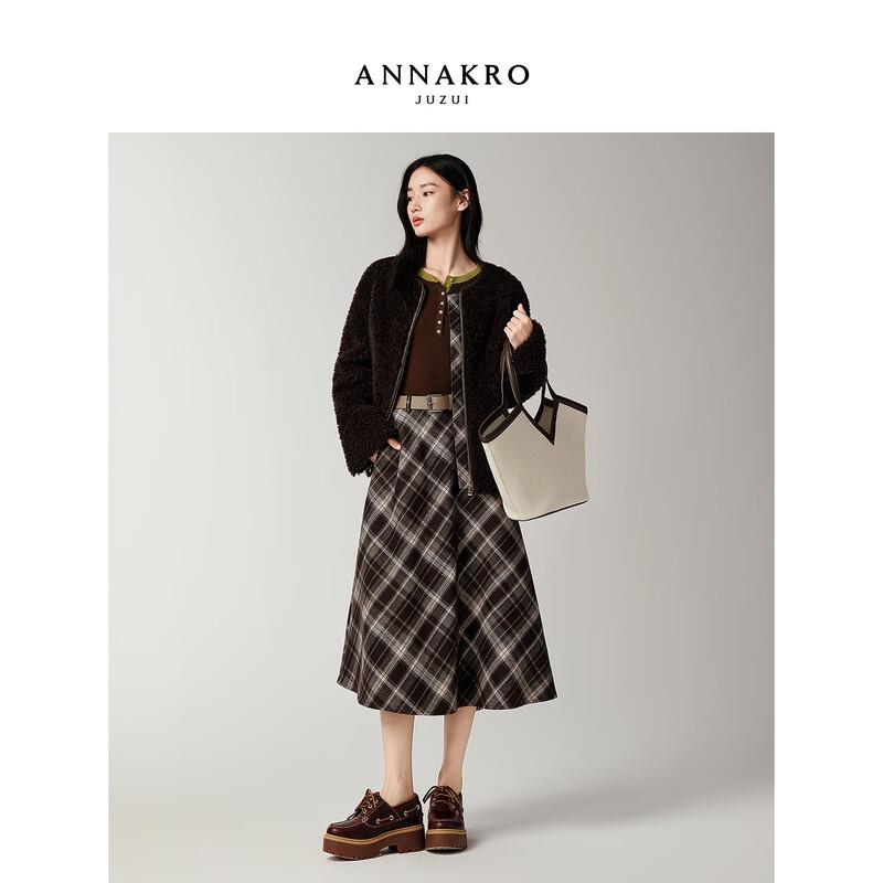 Juzhi AnnaCo Women's 2025 Winter 100% Wool Granular Fleece Short Coat