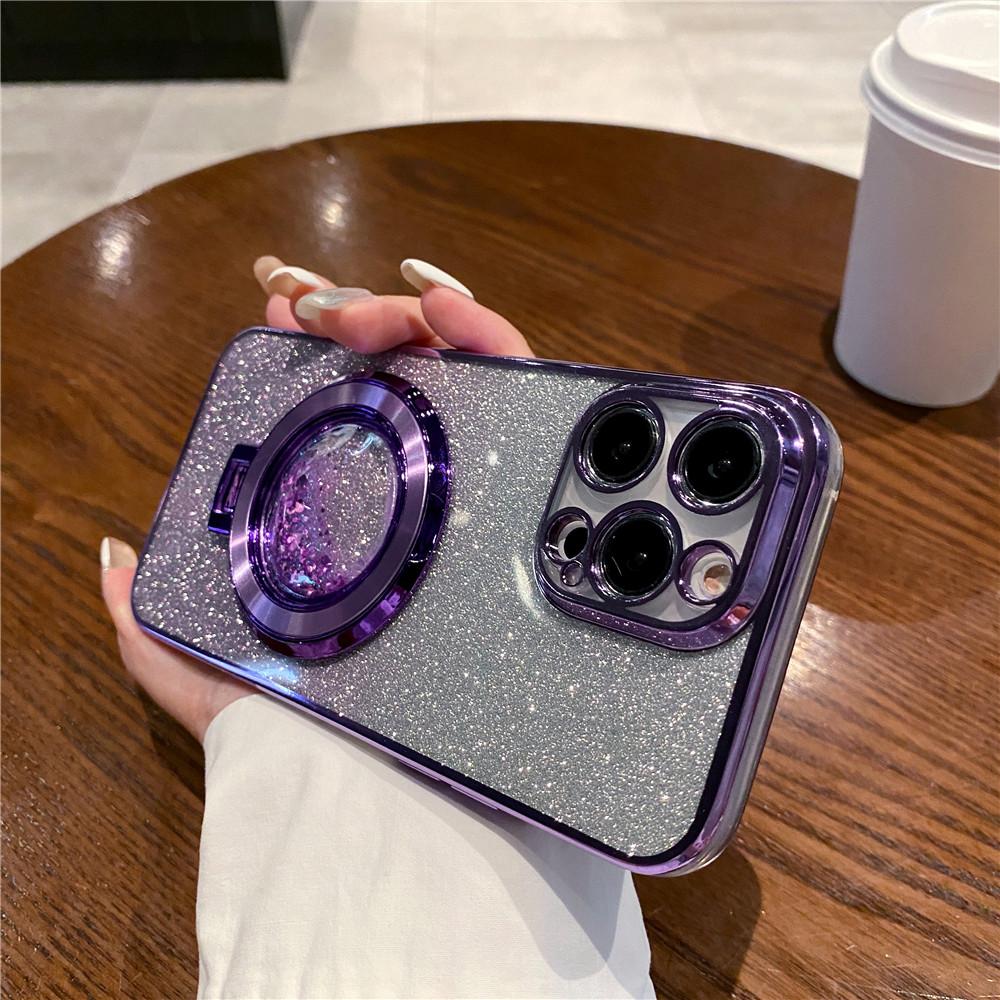 Glitter Quicksand Bracket Case For Huawei P30 Lite P40 P50 Pro P Smart 2021 Mate 60 Pro Ring Holder Stand Gradient Bling Cover