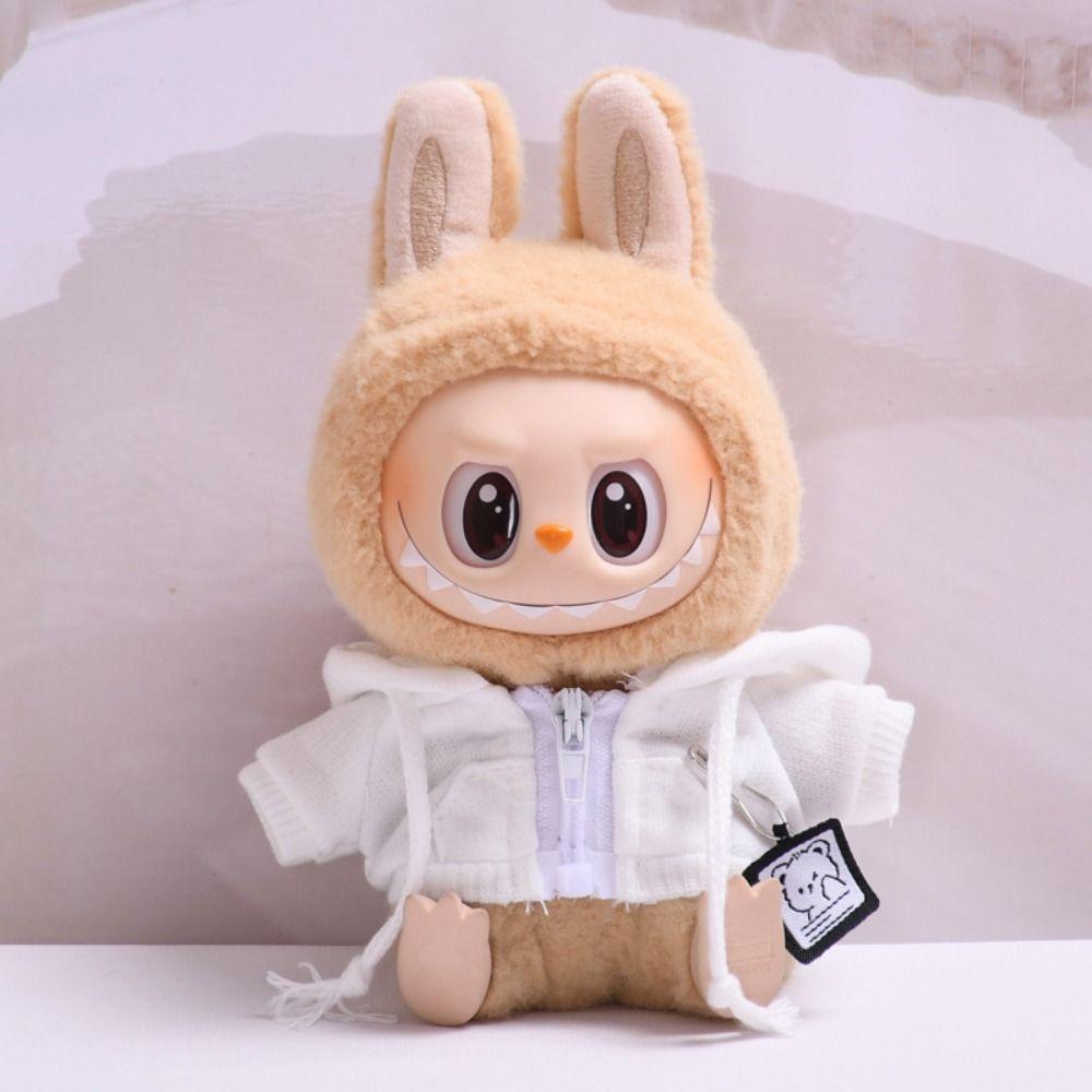Dark Blue Jeans Sitting Labubu Doll Clothes Cute Bear Mini Cotton Doll's Clothes  Baby Pendant