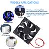 80mm DC Fan, 12V, Computer Fan, 80mm 2-Pin XH 2.54, 8025 High Performance Cooling Fan, 4500RPM, 2-Pack