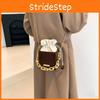 Fashionable Korean Style Crossbody Bag For Women Trendy Pu Bucket Bag With Chain Strap