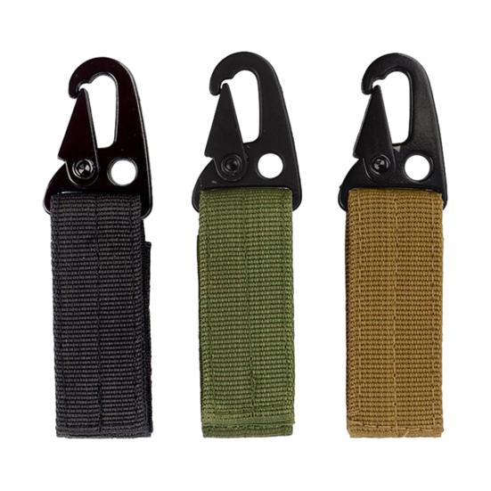 Outdoor Multi-purpose Nylon Webbing Buckle Portable Heavy Duty Adjustable Fastener Tape Camping Hiking Backpack Waist Hanging Keychain Rope