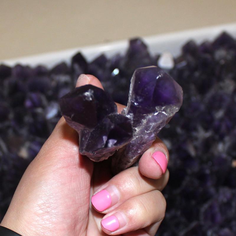 Natural Quartz Amethyst Crystal Wand Point Specimen Healing Home Gift Decor