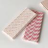 25PCS Party Straws For Juice Cocktails Smoothies Birthday Wedding Christmas Decorations Biodegradable Pink Paper Straws