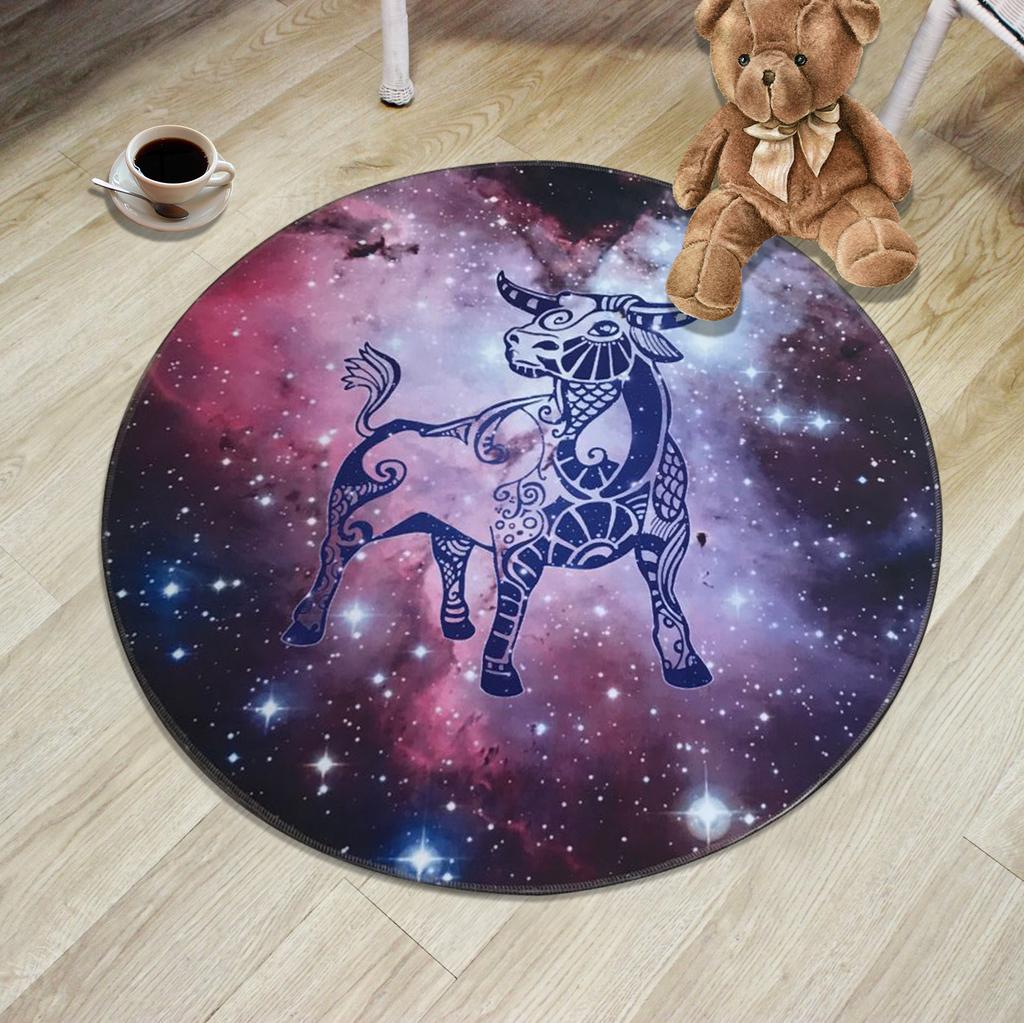 Creative 12 Constellation Round Carpet Living Room Bedroom Children's Cartoon Computer Chair Floor Mat Modern Home Carpet