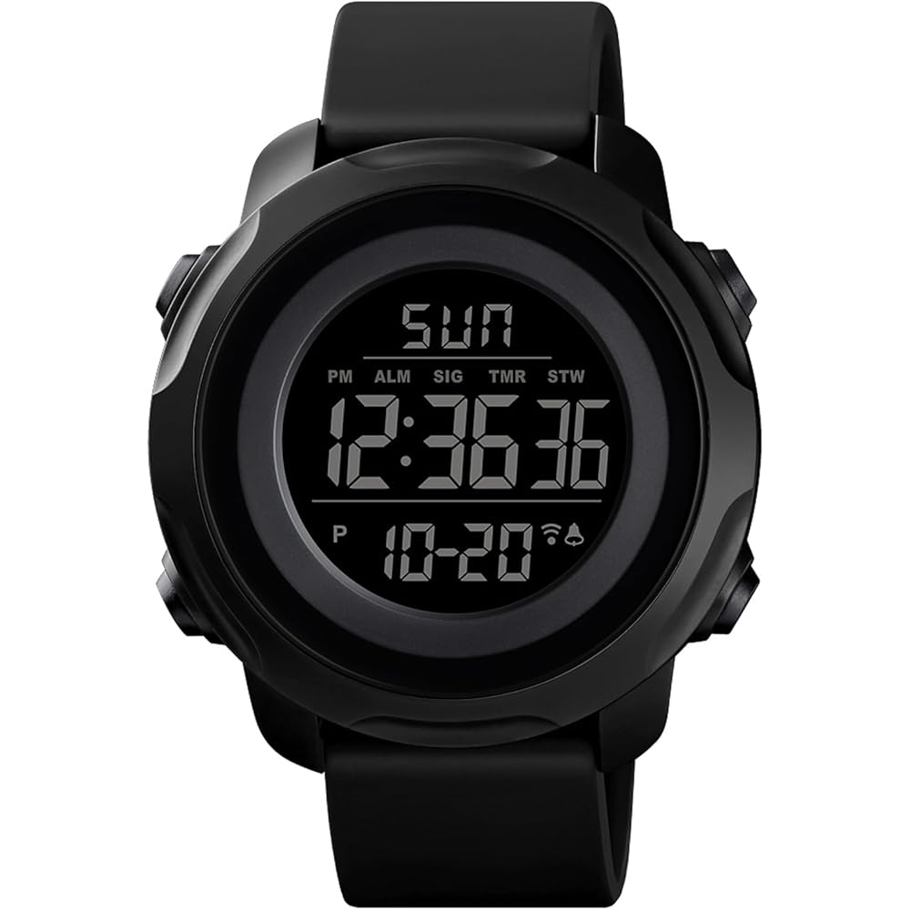 Timever Digital Sports Watch Men s Waterproof Stopwatch Alarm Outdoor LED Black Large Display
