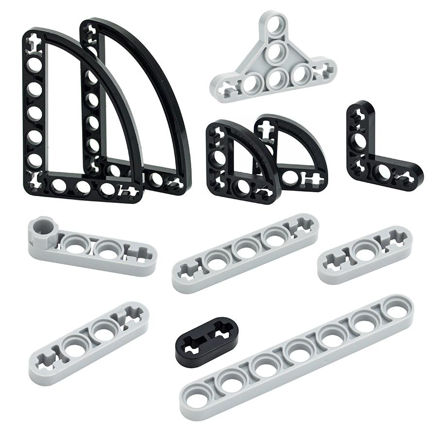 Technical Parts Moc Beam L-shape Thin with Axle Hole  DIY Building Blocks Accessories Toy Compatible 11478 32449 32017 Bricks