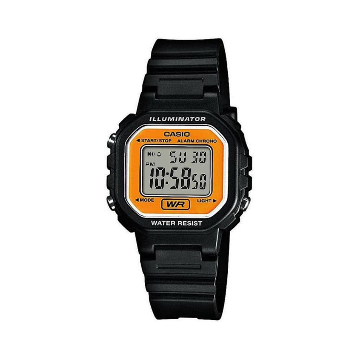 

Casio LA-20WH-9A Digital Watch for Women and Girls, Black and Orange, International Model [Parallel Import]
