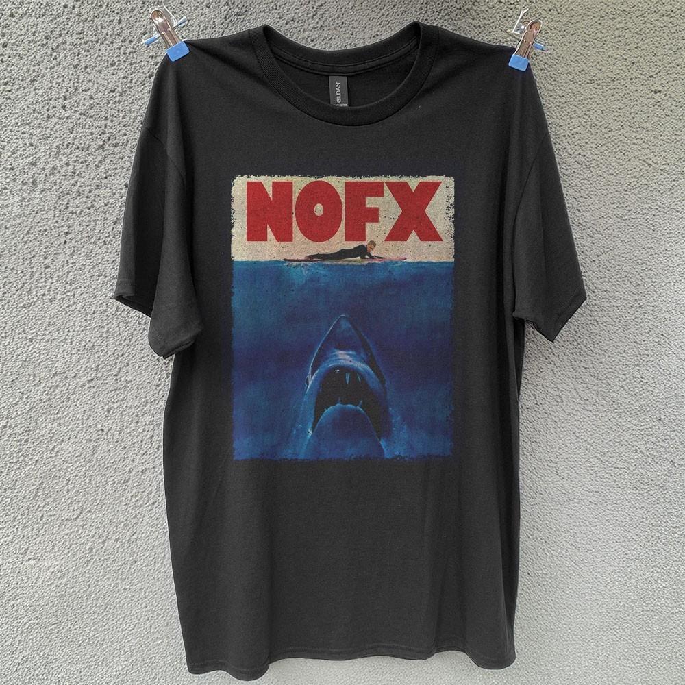 T-shirt Unisex Nera in Cotone NOFX Surfer Album Cover S-5XL