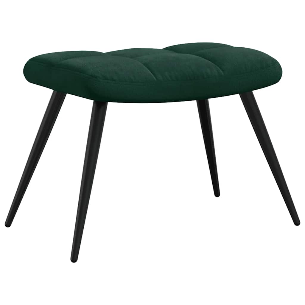 Vidaxl Armchair with Footstool, Dark Green, Upholstered In Velvet