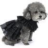 Pet Dog Cat Wednesday Dress Addams Costume Cosplay Cute Puppy Kitten Black Coat Clothes with Belt Halloween Party Dress Up Pretend Play for Small