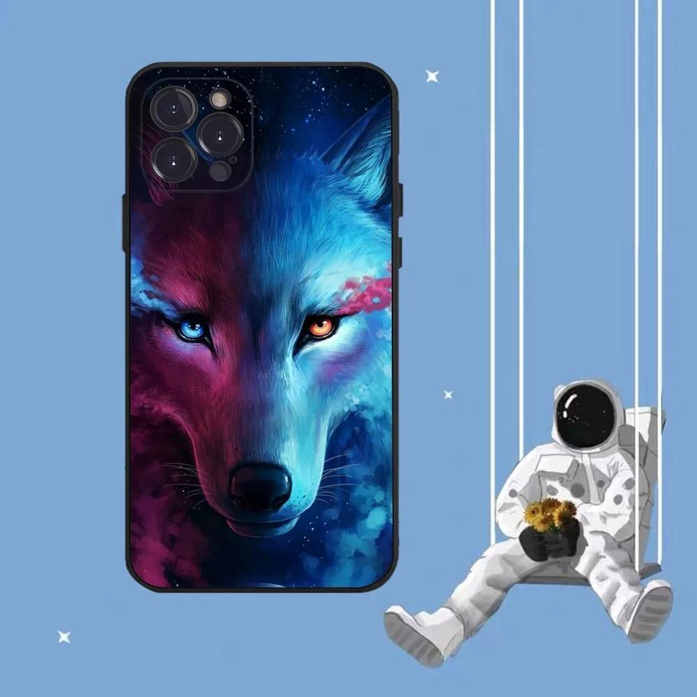 Apple Iphone16 Mobile Phone Case Wolf Mobile Phone Case Hair Painted Anti-Drop Huawei Anti-Drop Mobile Phone Case
