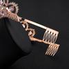 Rose Gold Bridal Crown Pink Diamond High End Crystal Crown Tiara  Wedding Accessories Crown Comb