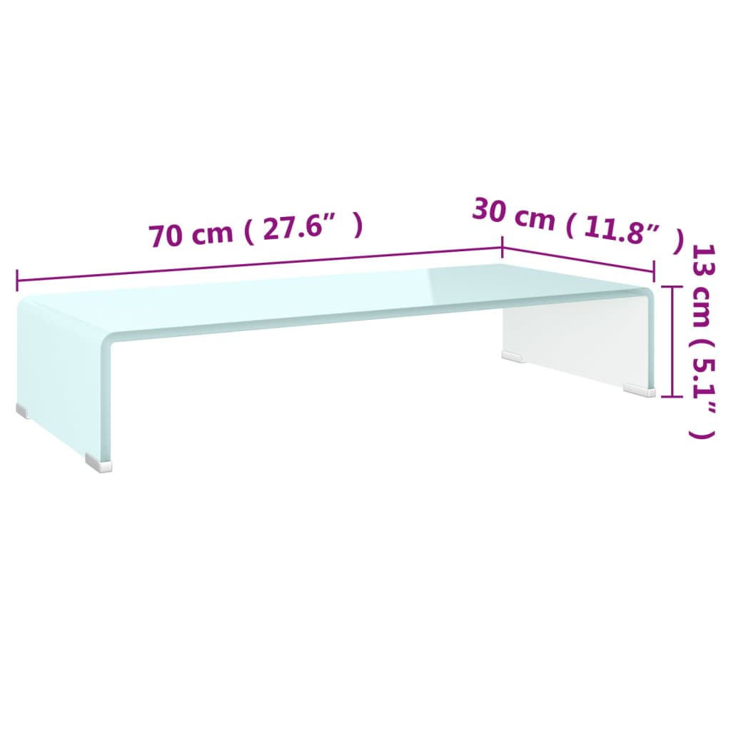 Vidaxl Podstawka Pod Monitor / Tv, Zielone Szkło, 70X30X13 Cm